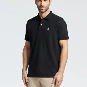 Psycho Bunny Men's Classic Pique Polo Shirt Black Size 3XL
